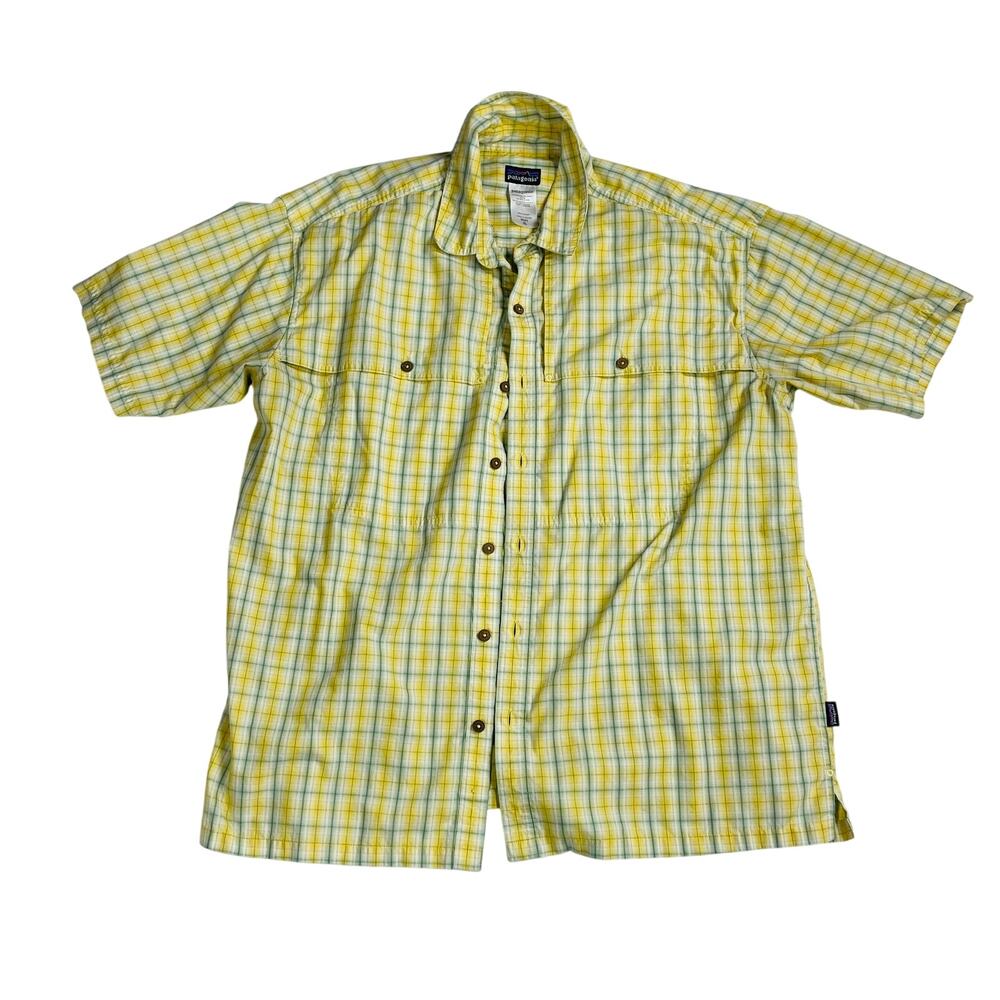 Patagonia Green Yellow Plaid Men’s XL Short Sleeve Shirt